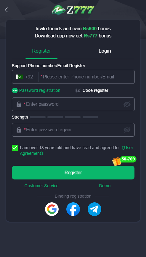 Z777 Register